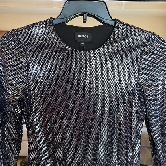 Bardot Black and Silver Sequin Bodysuit - Picture 7 of 7